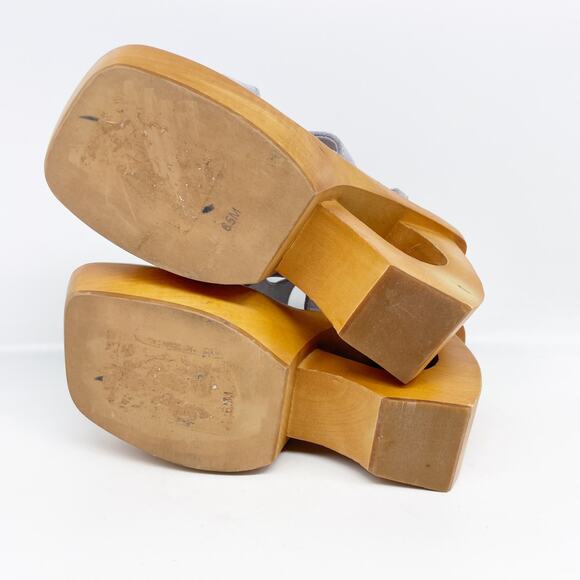 Jeffrey Campbell Women's Idolize Ankle Tie Sandal Blue Suede Combo Size 6.5M - Picture 7 of 16